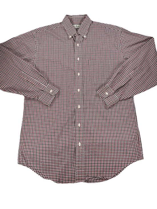 L.L. Bean Other - L.L. Bean Men's M Tall Long Sleeve Red & Blue Checked Plaid Button-Down Shirt